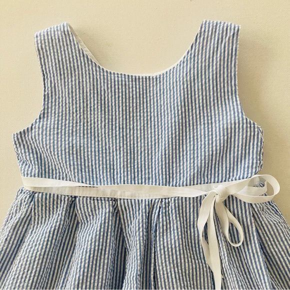 Ralph Lauren Girls 4 Blue Seersucker Wrap Dress - Picture 9 of 9